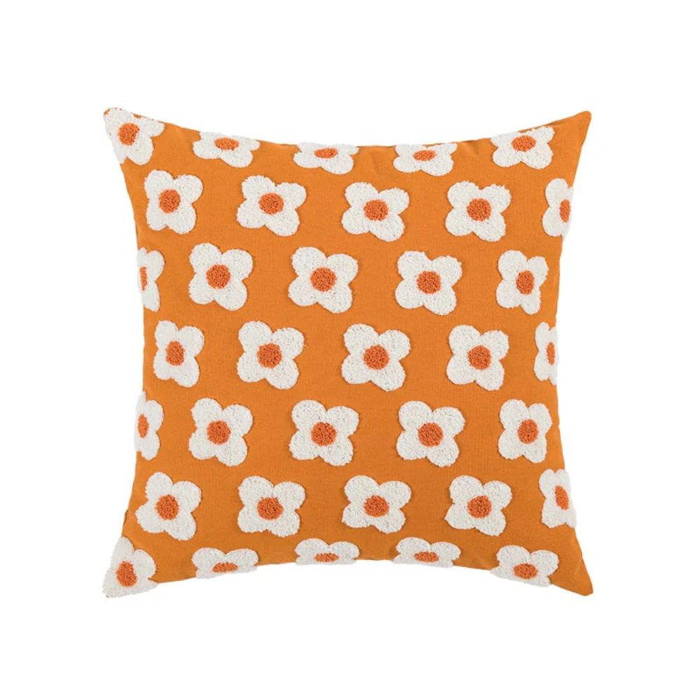 Glänzende Floral Bestickte Kissenhülle