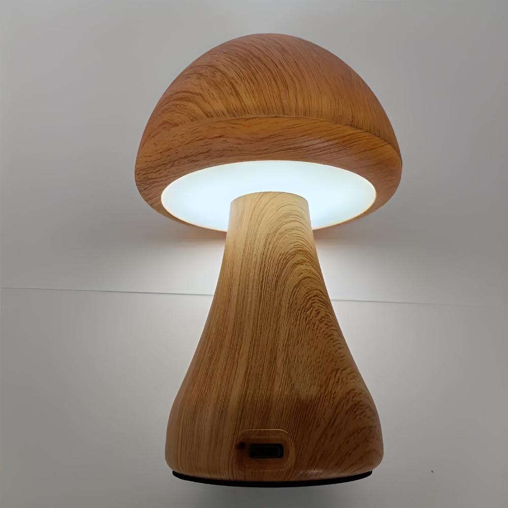 Holz-Pilzlampe