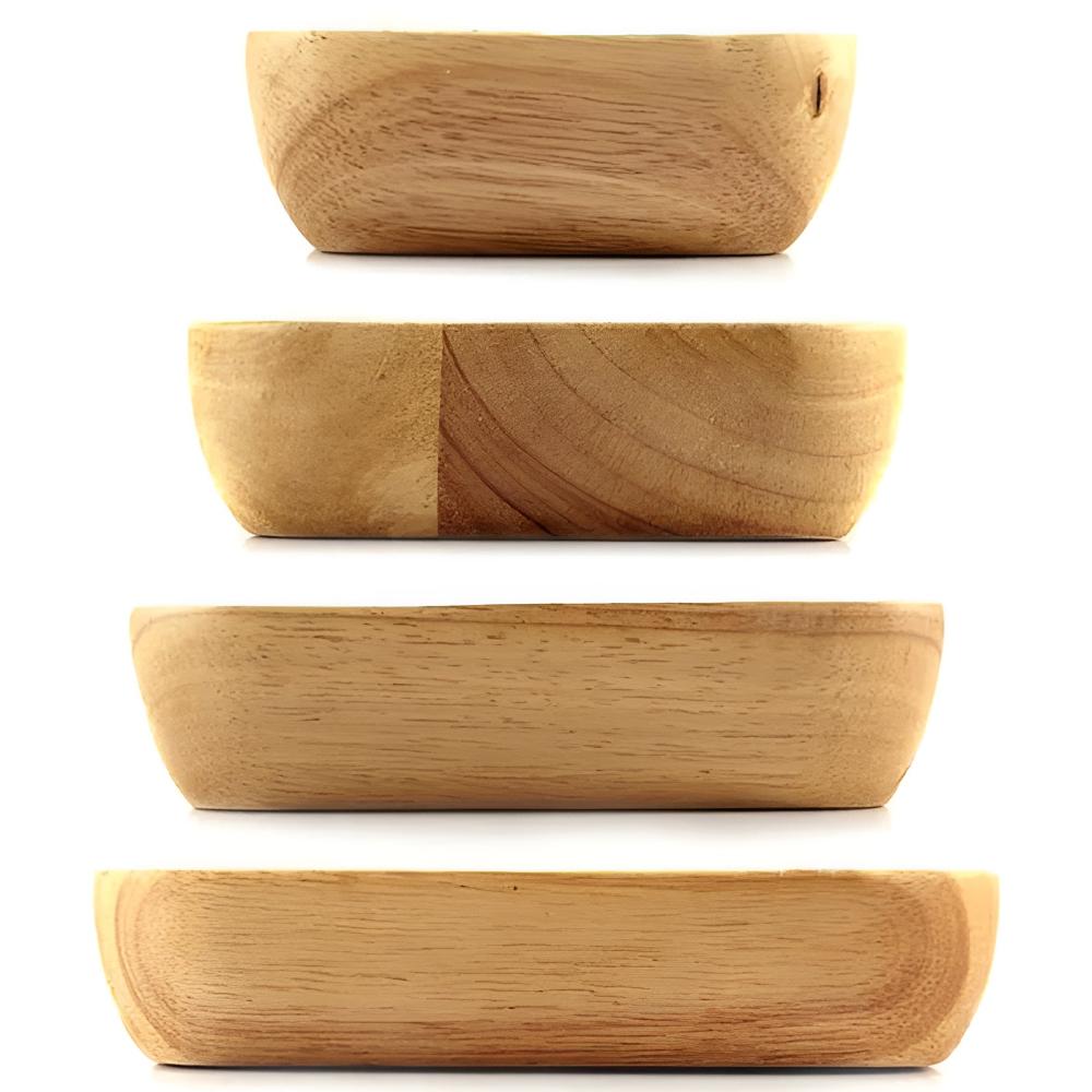 Natürliche Holzquadratschüssel
