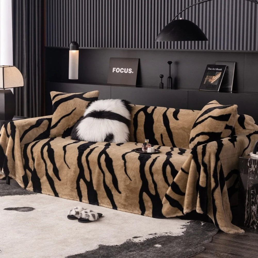 Wild Stripes Zebra Fleece Sofaüberzug