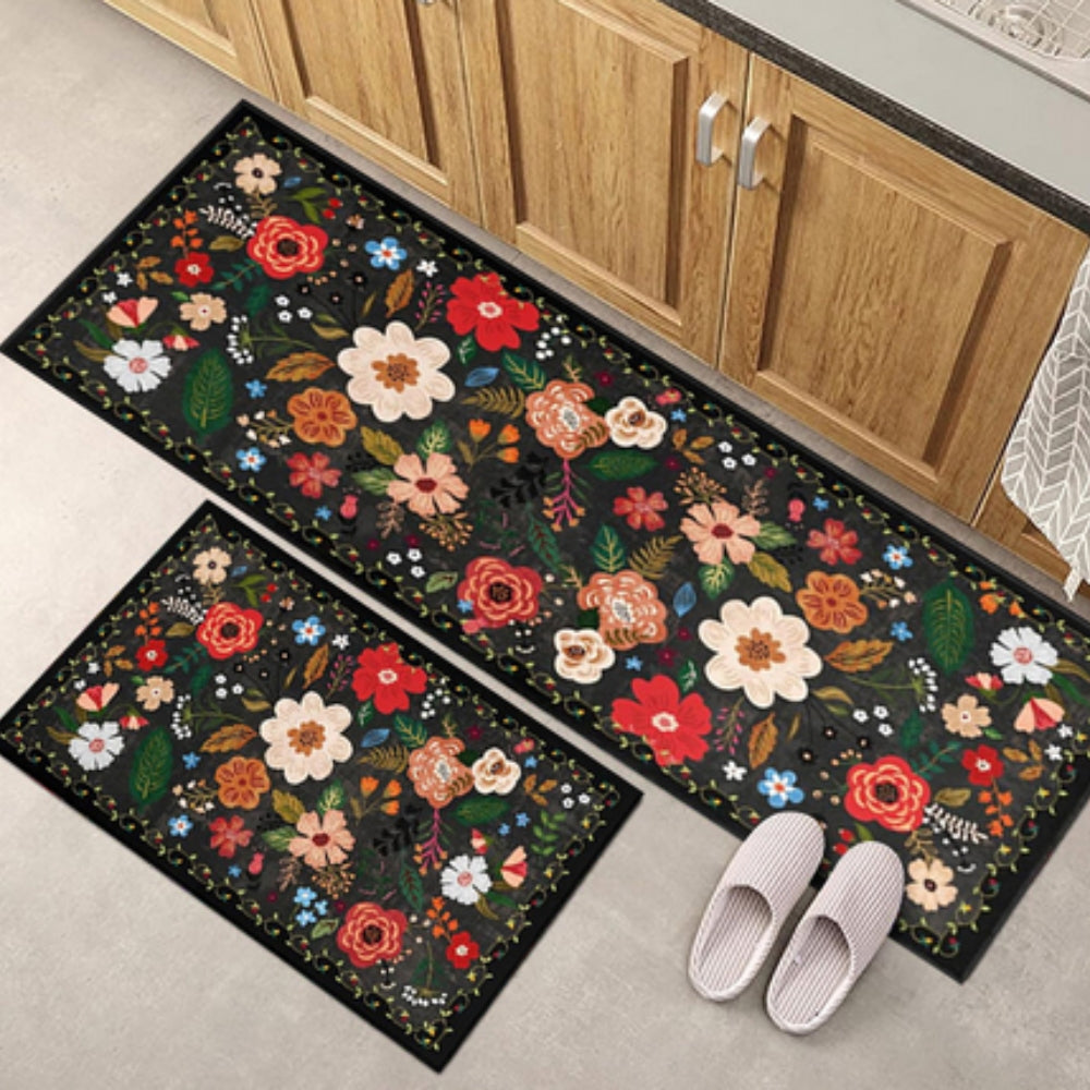 Wiesen Boho Blumen Küchenteppich Set