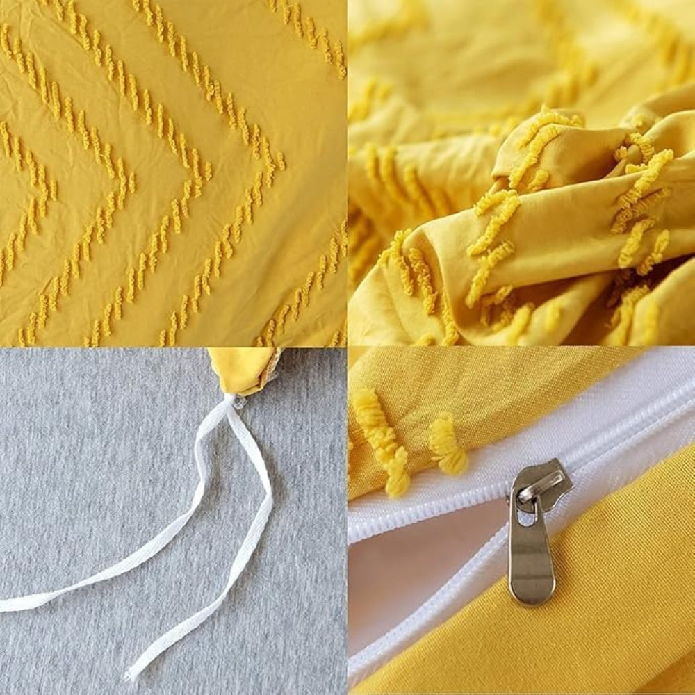 Chevron Plüsch Bettbezug | 3-teiliges Set