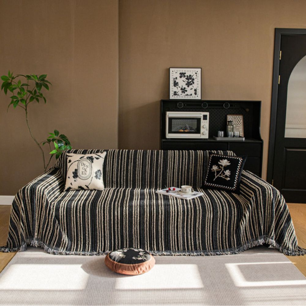 Regal Streifen Chenille Sofaüberwurf