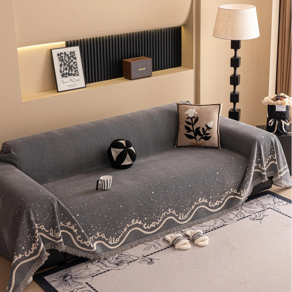 Kursive Glitzernde Chenille Sofabezug