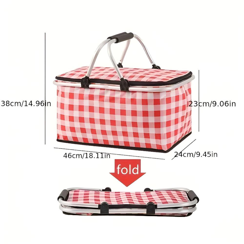 Faltbarer Karierter Picknickkorb
