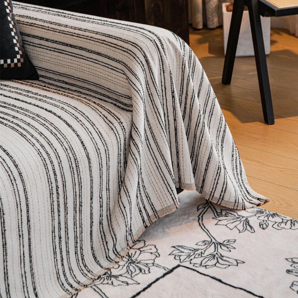 Regal Streifen Chenille Sofaüberwurf