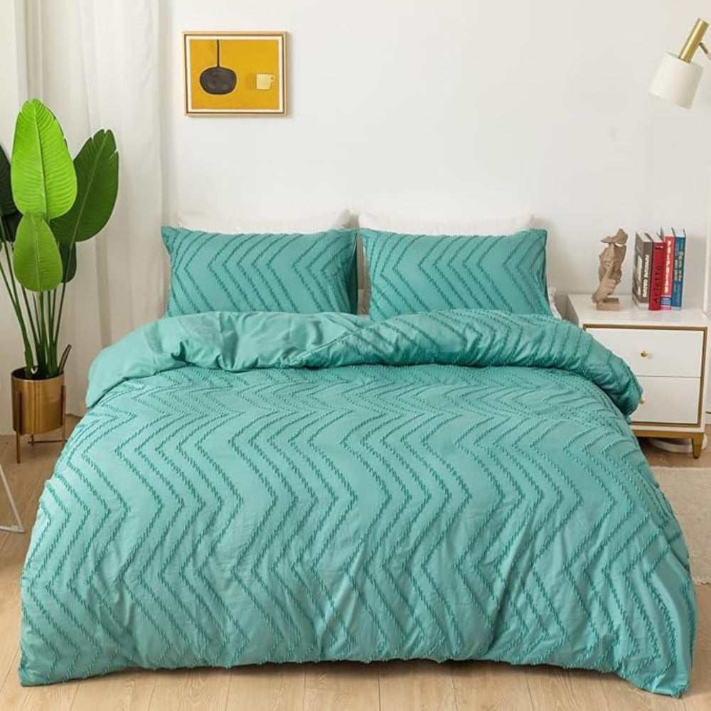 Chevron Plüsch Bettbezug | 3-teiliges Set