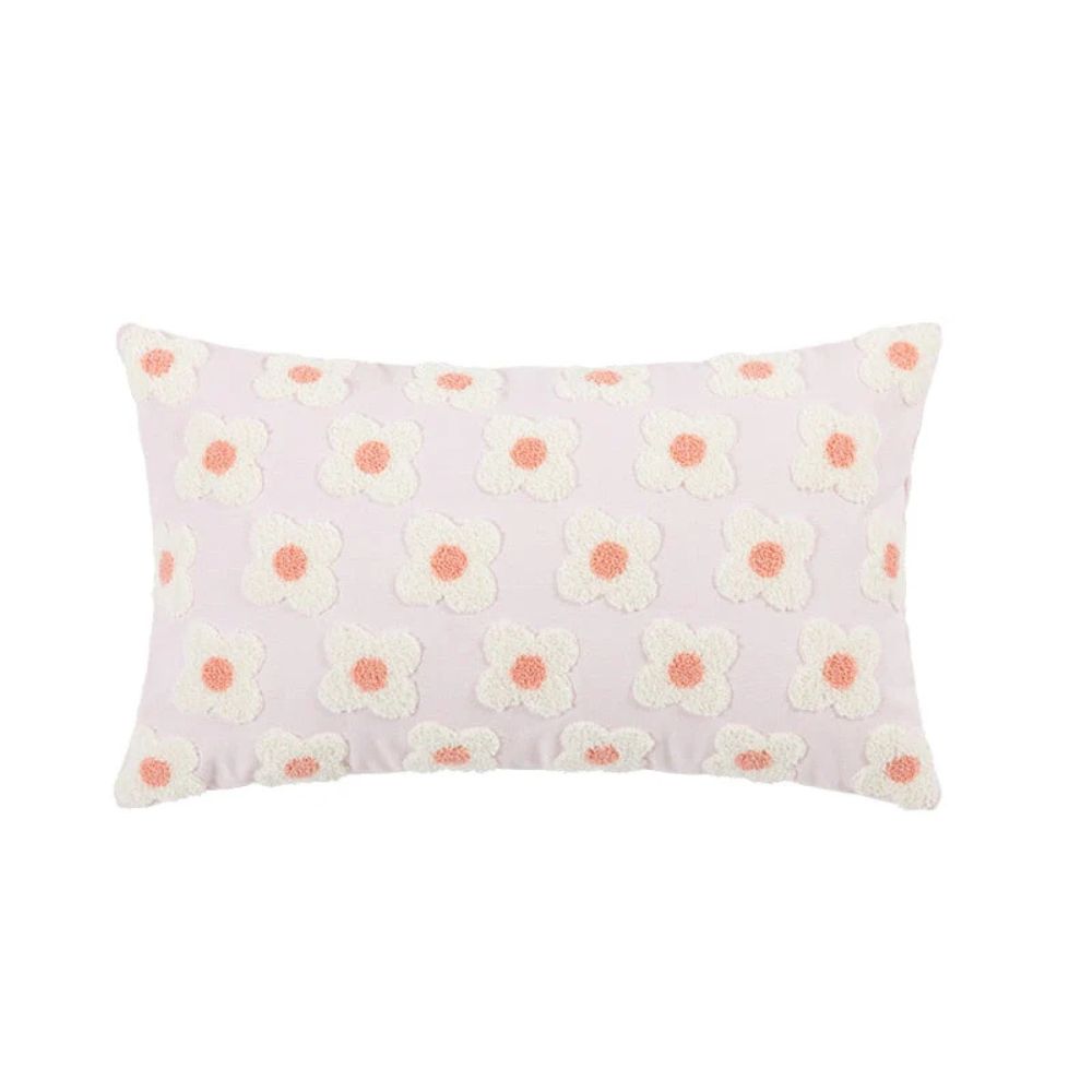 Glänzende Floral Bestickte Kissenhülle