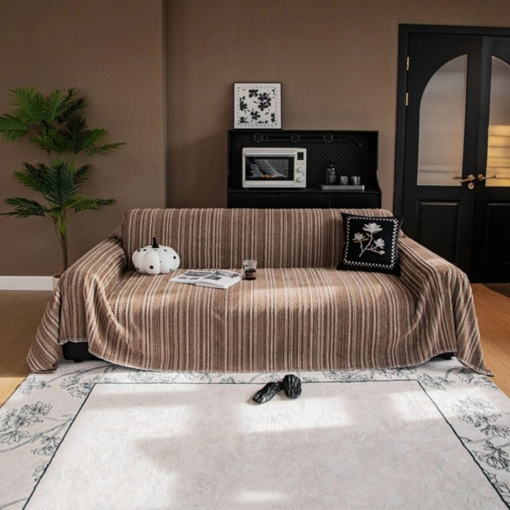 Regal Streifen Chenille Sofaüberwurf