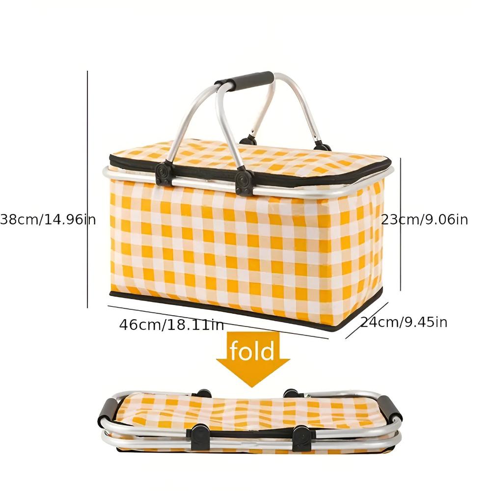 Faltbarer Karierter Picknickkorb