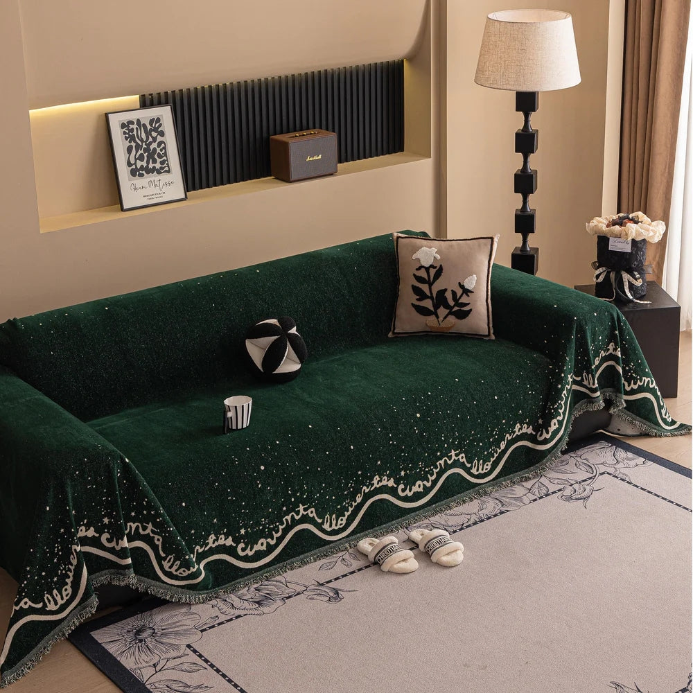 Kursive Glitzernde Chenille Sofabezug