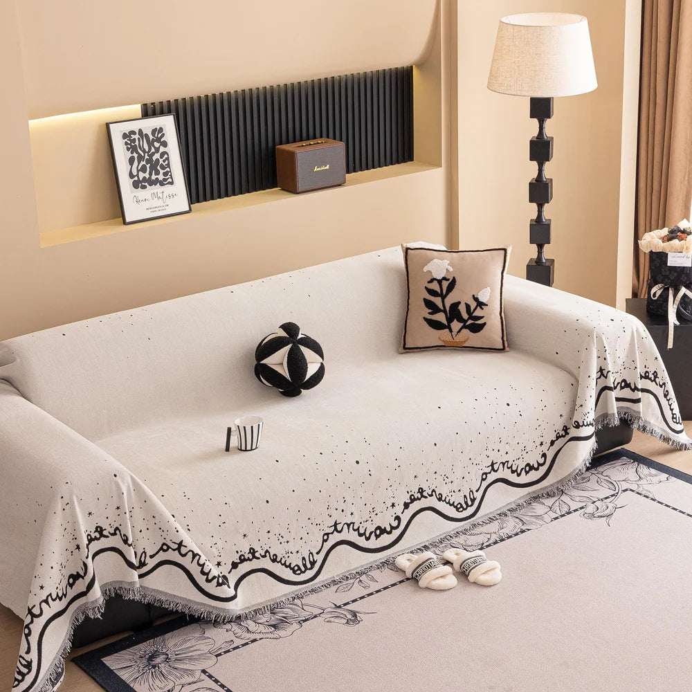 Kursive Glitzernde Chenille Sofabezug