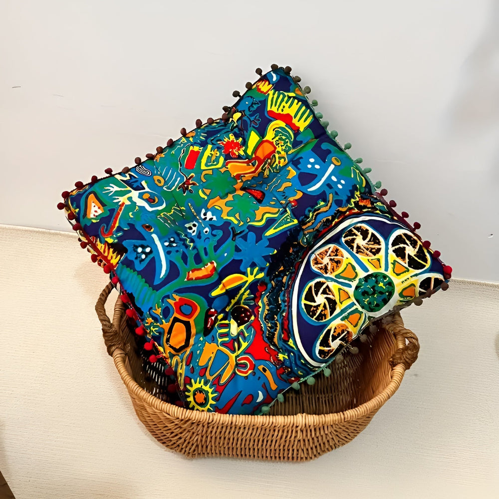 Boho-Stil quadrisches Bodenkissen