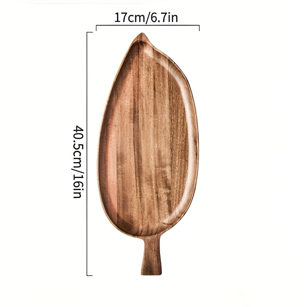 Blattförmige Holzservierplatte