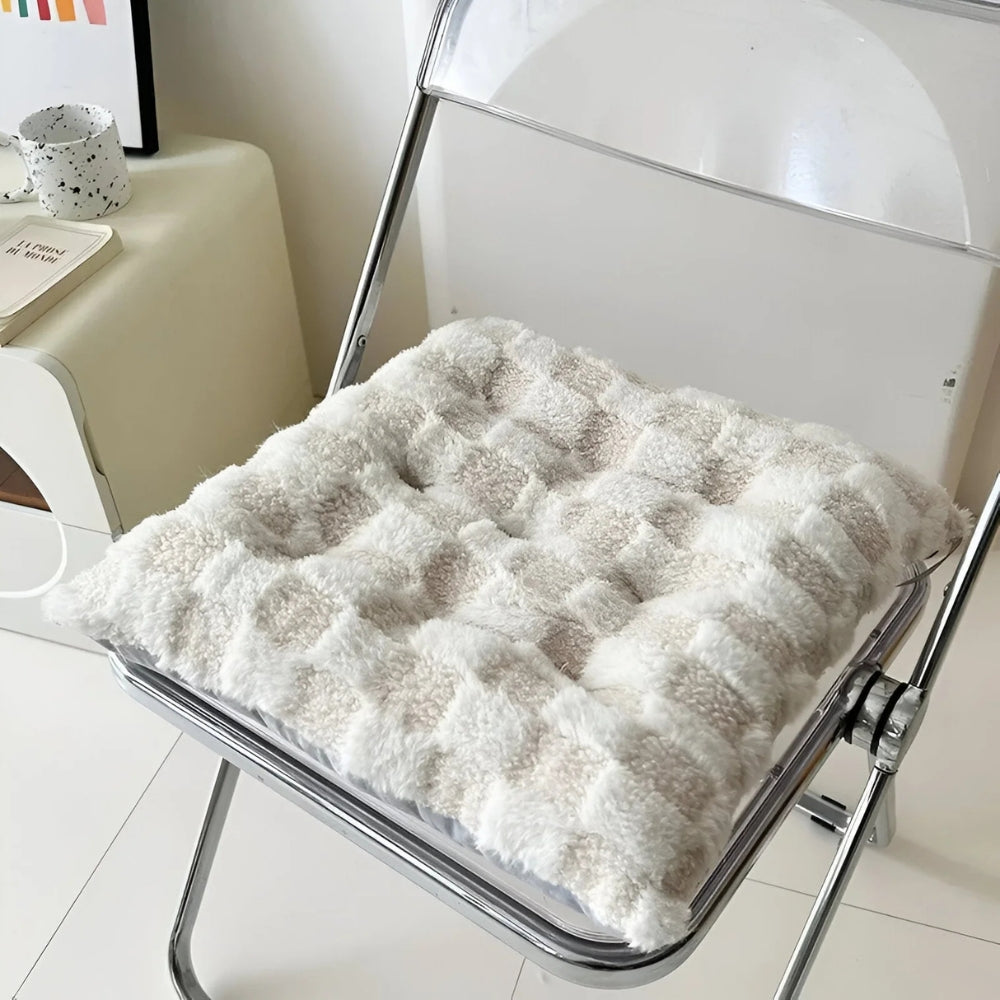 Flauschiges kariertes Fleece gepolstertes Kissen