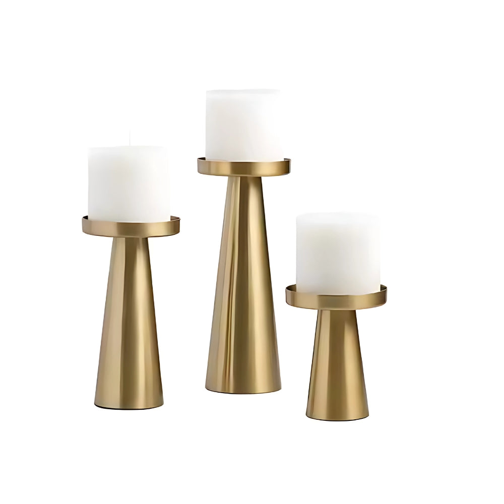 Elegante Messingkerzenhalter | Set von 3
