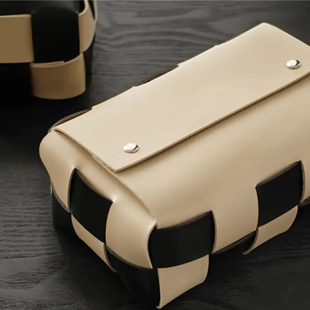 Geflochtener veganer Leder Taschentuchhalter