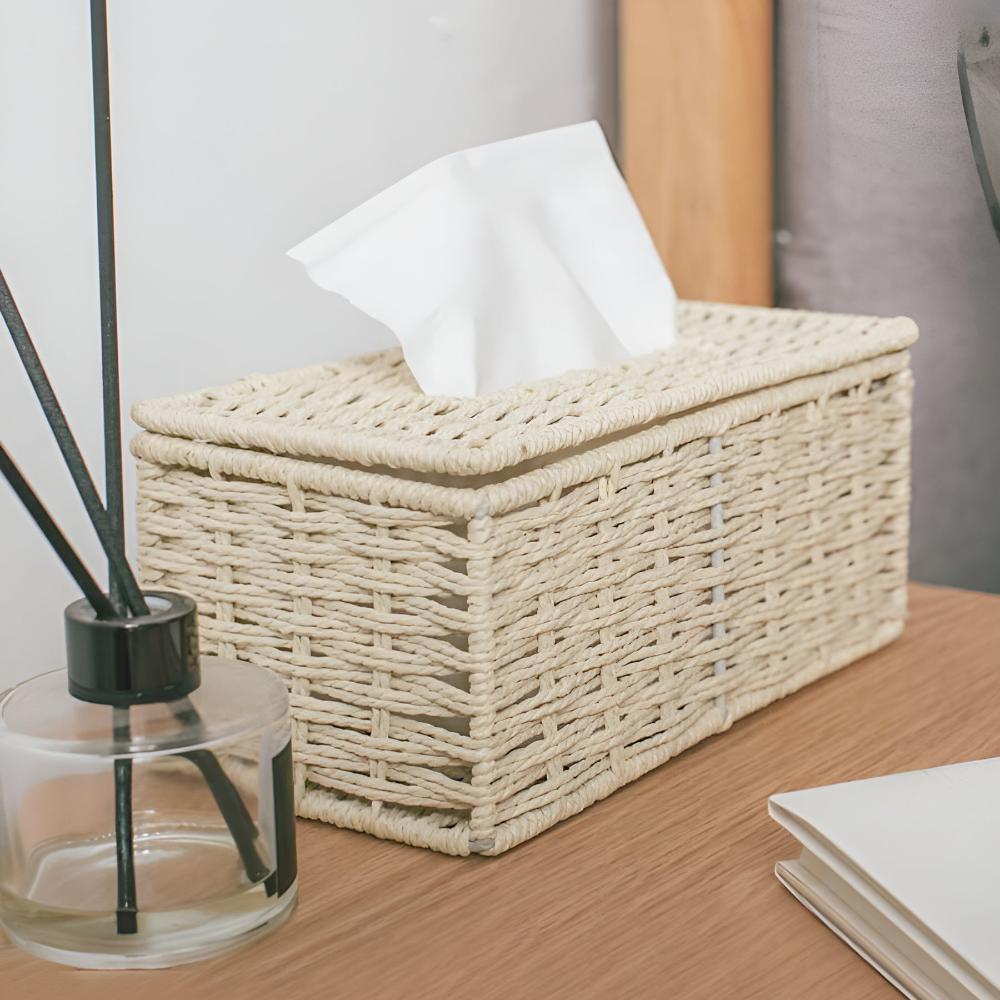 Rustikale Rattan-Taschentuchbox