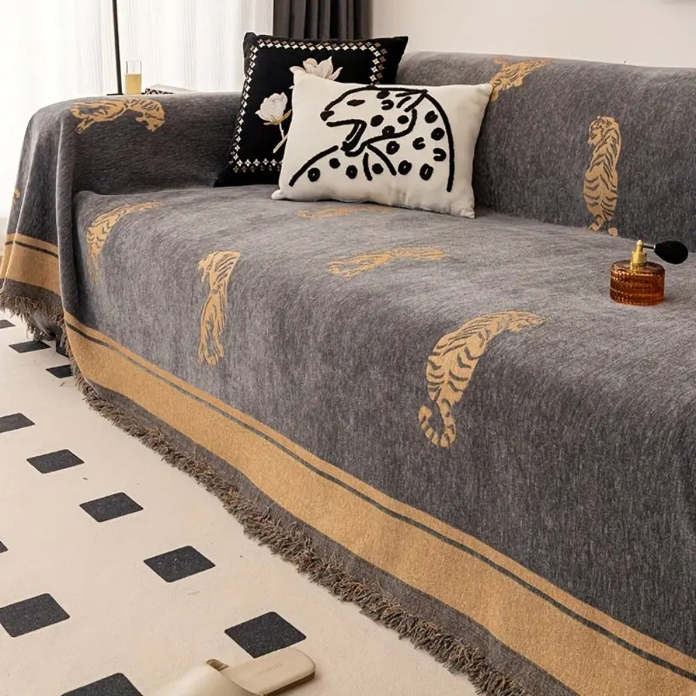 Safari Tiger Chenille Sofabezug