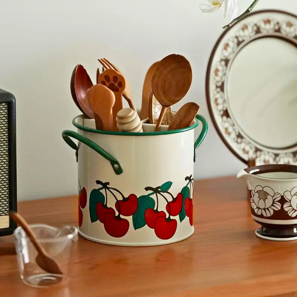 Blumenkorb für Utensilien mit Trenndeckel