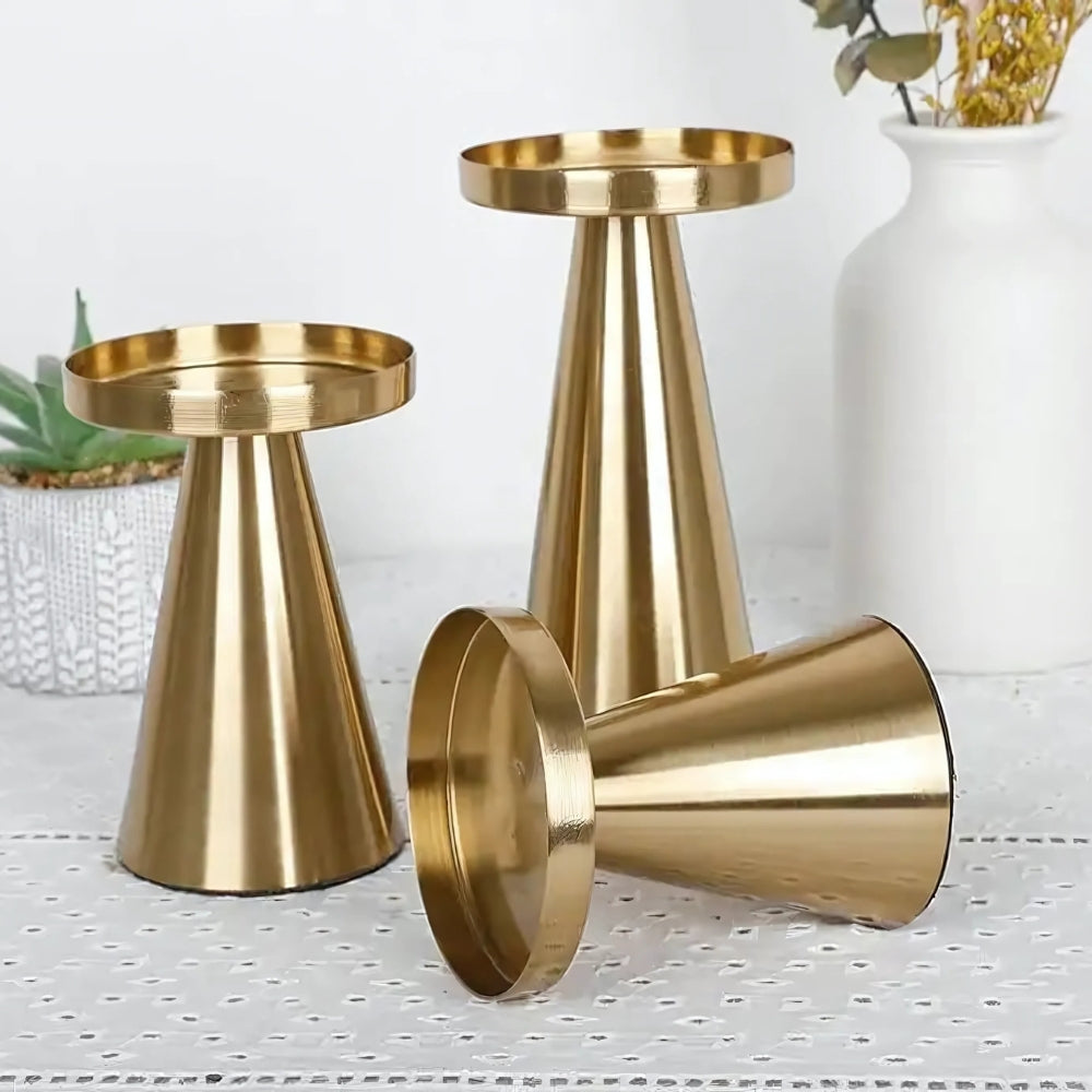 Elegante Messingkerzenhalter | Set von 3