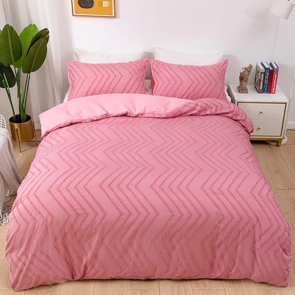 Chevron Plüsch Bettbezug | 3-teiliges Set