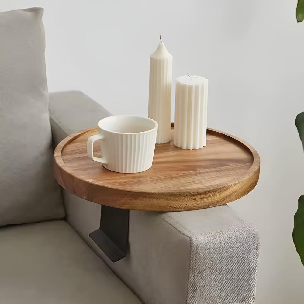 Sofa Armlehne Walnuss Tablett