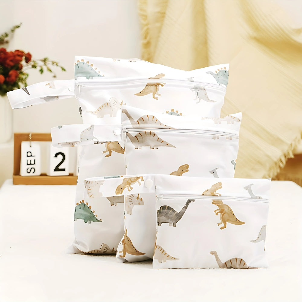 Baby Zoo Safari Druck Wiederverwendbare Nass-Trocken-Tasche | 3er Set