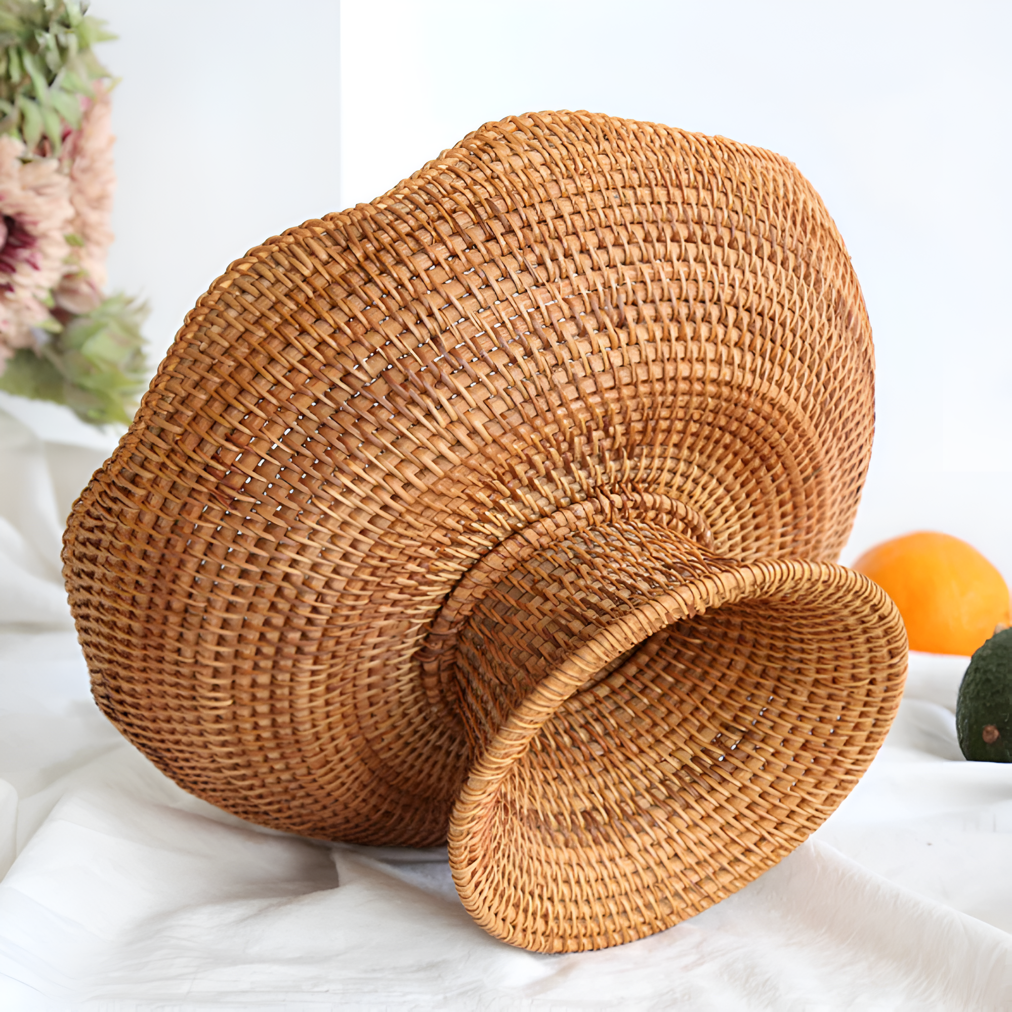 Natürlicher Rattan Handgewebter Obstkorb