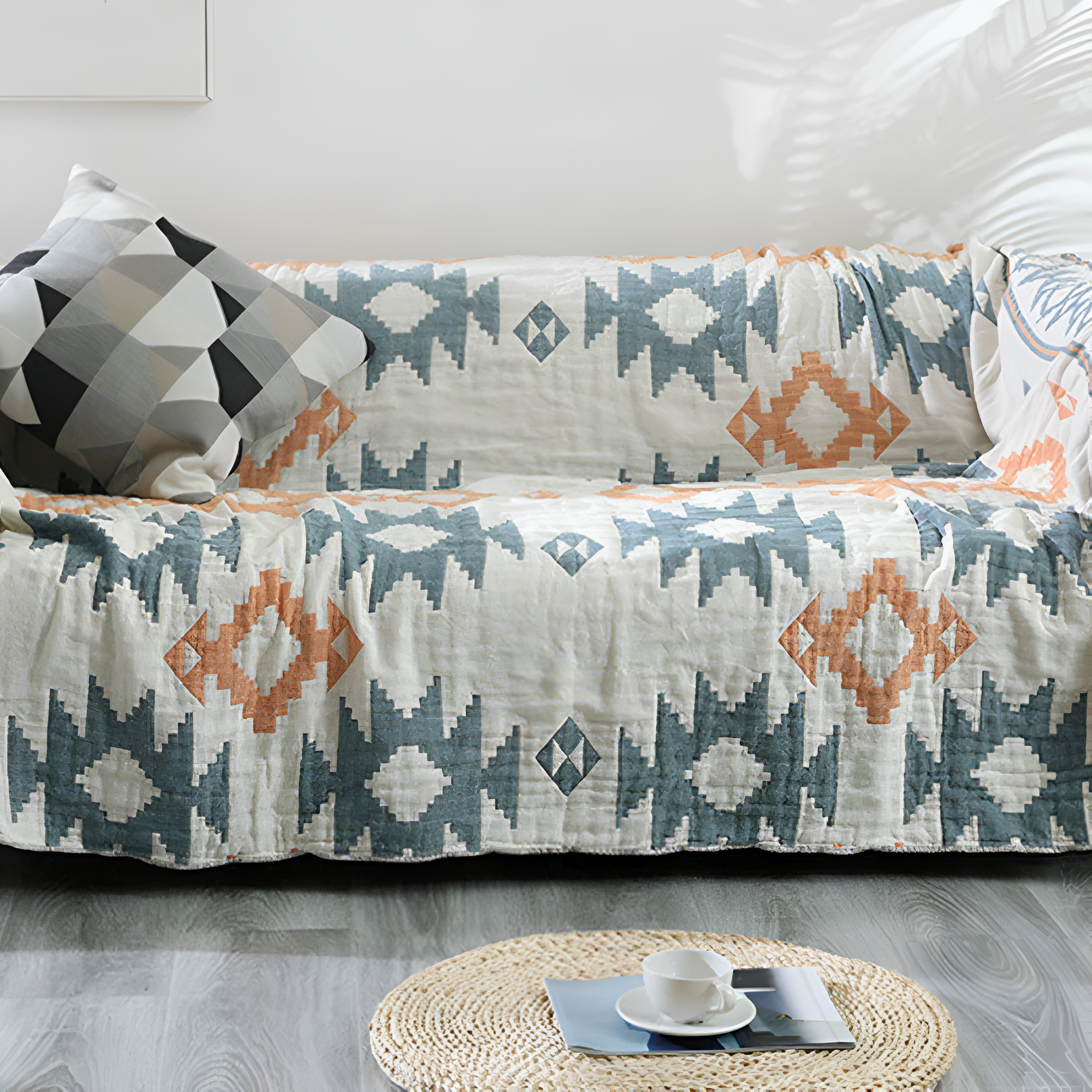 Umkehrbare geometrische Decke Sofaüberwurf