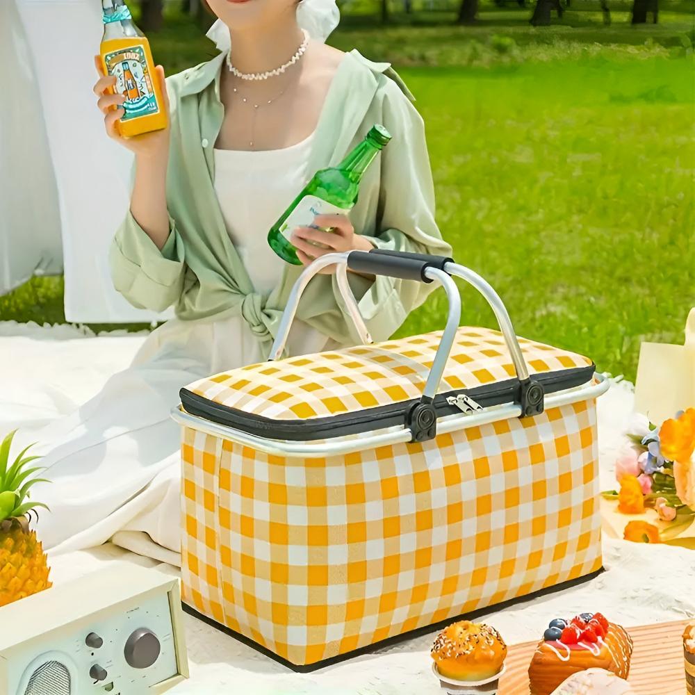Faltbarer Karierter Picknickkorb