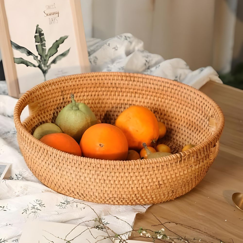 Handgewebtes Rattan Ovales Tablett