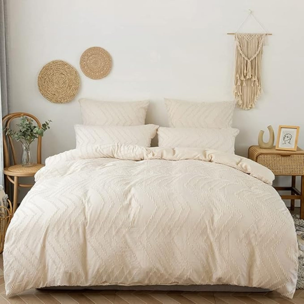 Chevron Plüsch Bettbezug | 3-teiliges Set