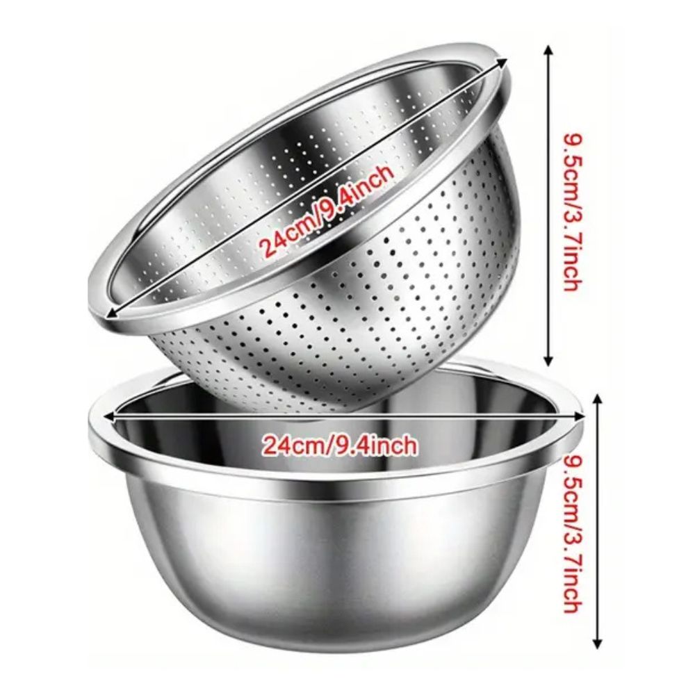 Rinse Mix Edelstahl Sieb Duo Set