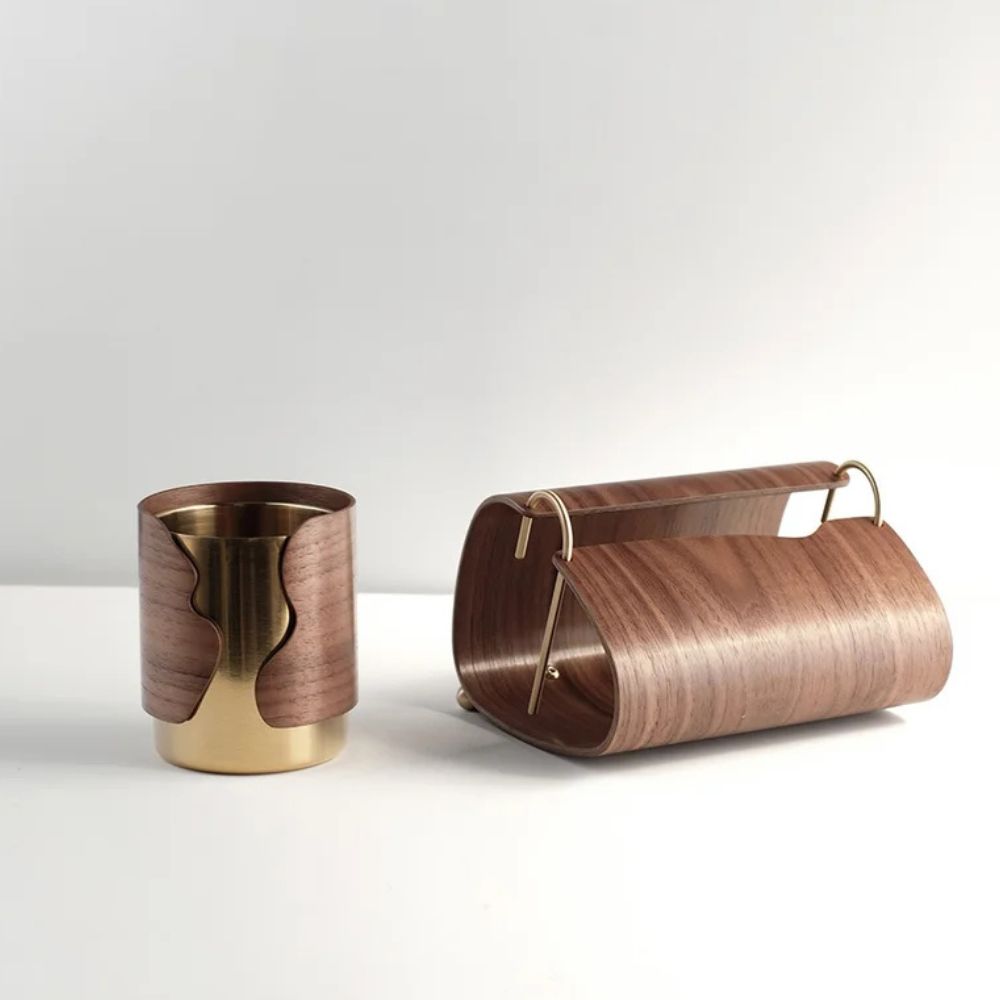 Holz-Bronze Taschentuchhalter