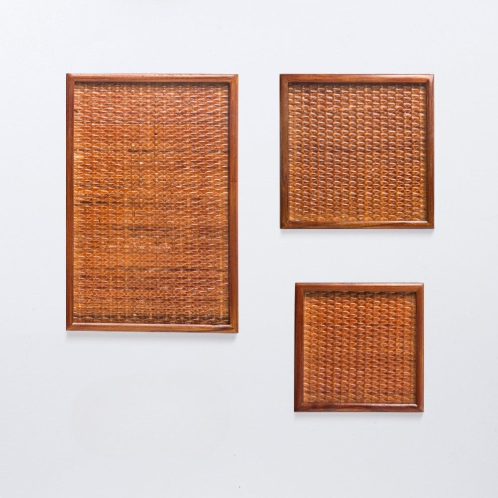 Handgefertigtes Rattan Holz Tee Tablett
