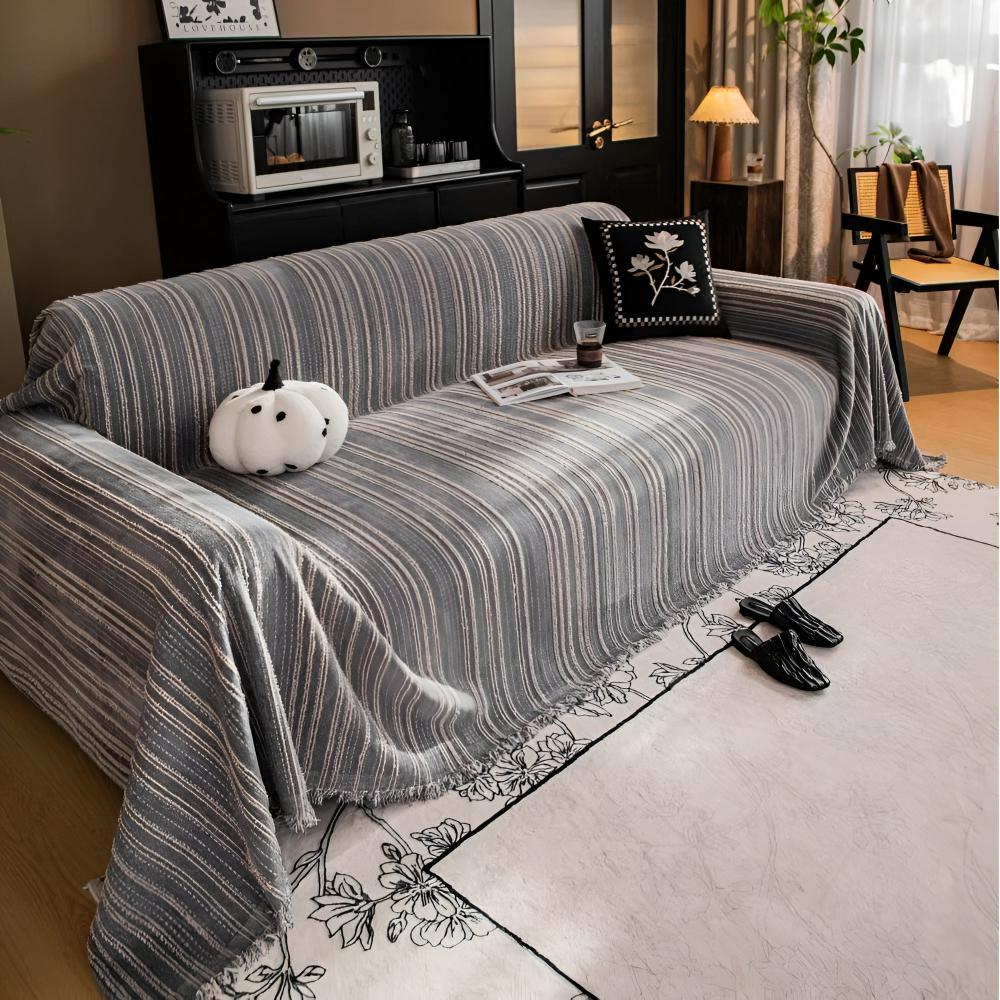 Regal Streifen Chenille Sofaüberwurf