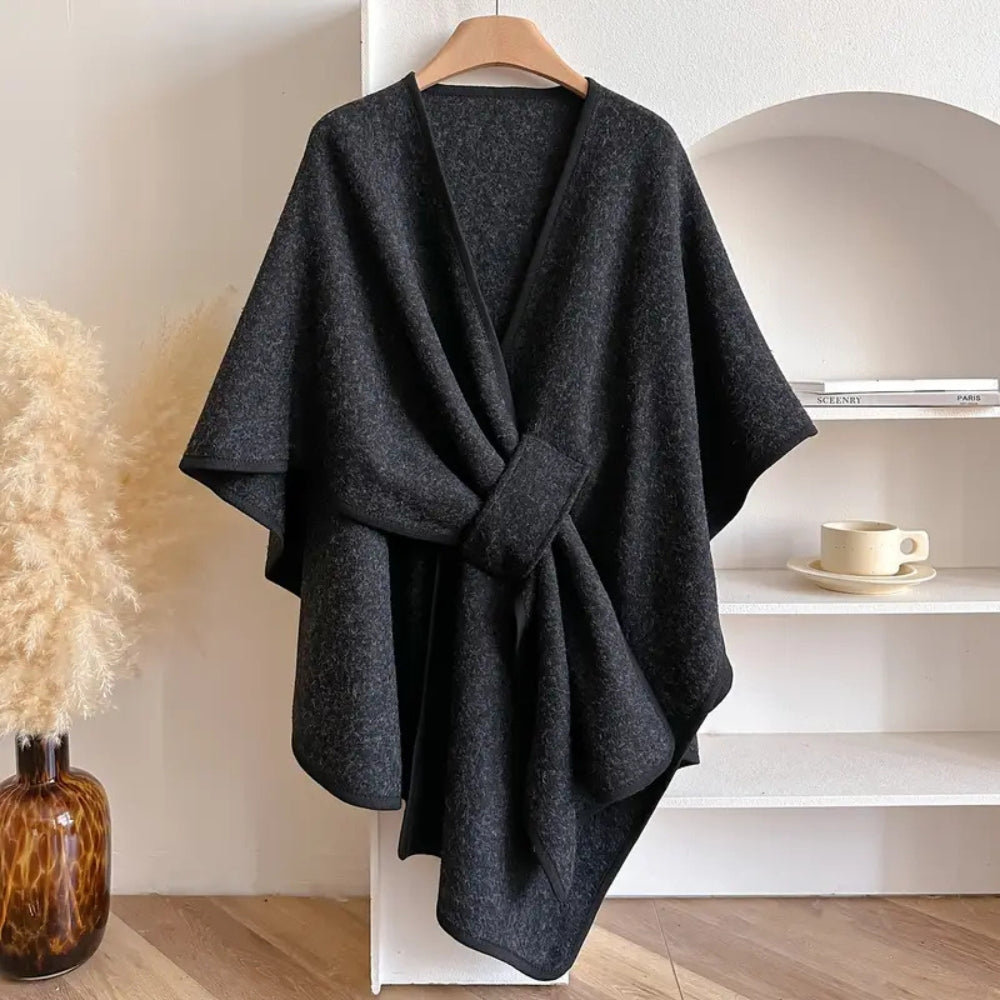 Luxuriöser winddichter Poncho-Schal-Mantel