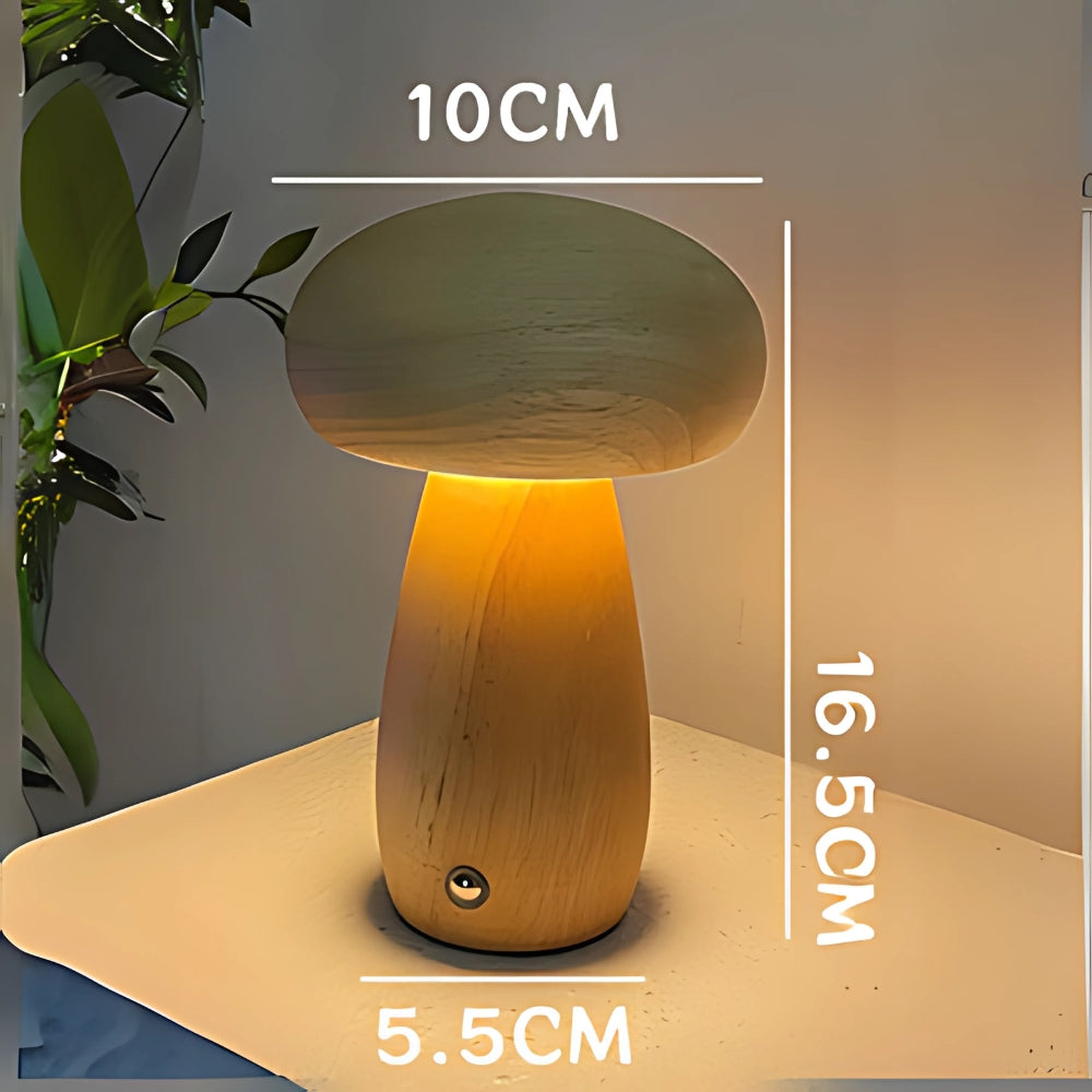 Holz-Pilzlampe