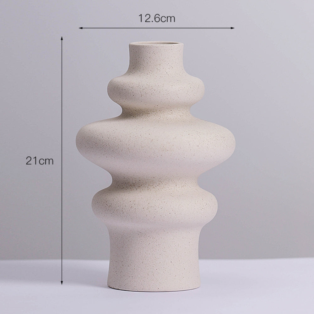 Nordic Beige Keramik Blumen Vase