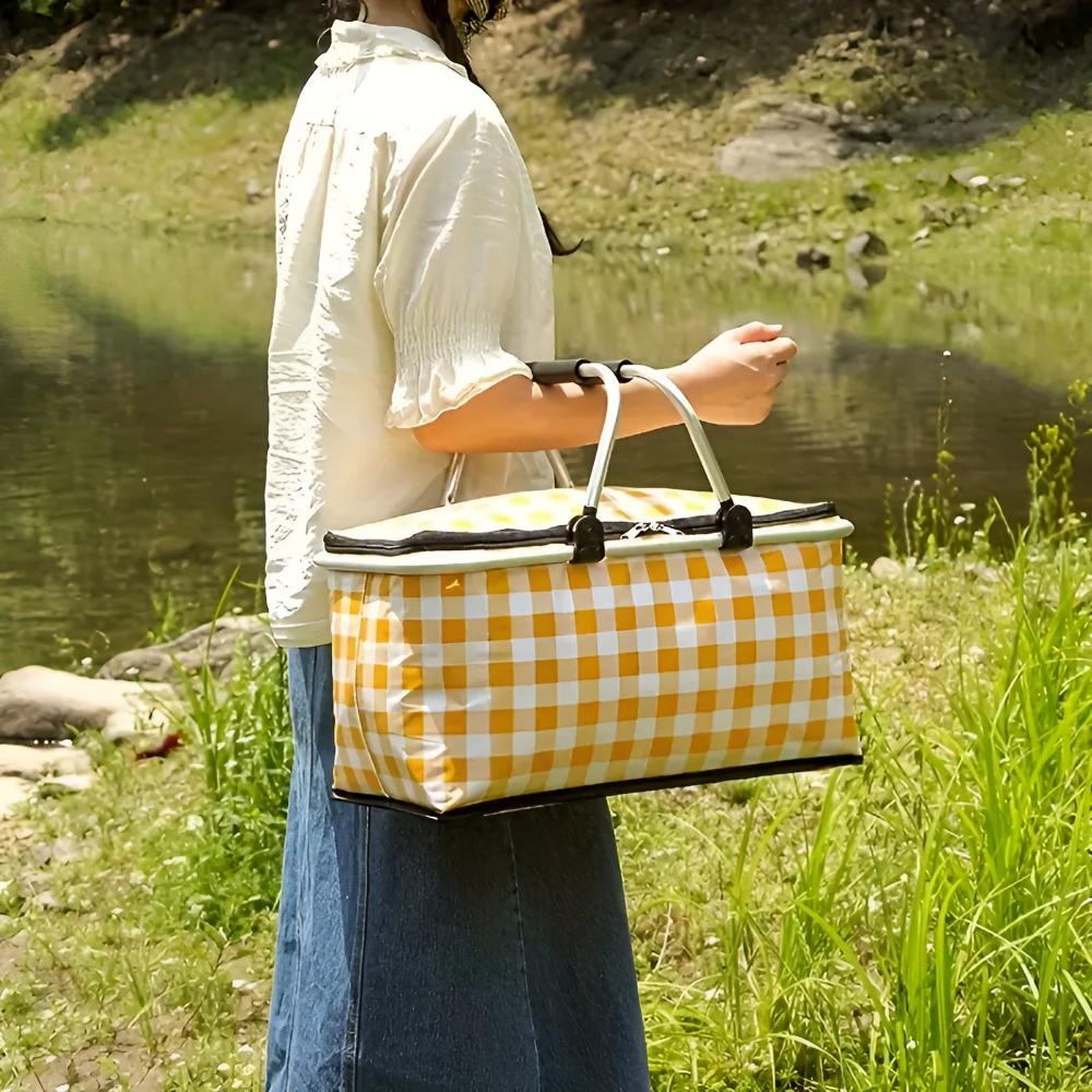 Faltbarer Karierter Picknickkorb