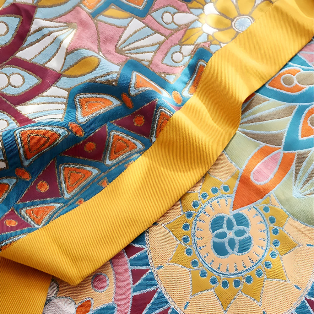 Marokkanische Blumen Jacquard Baumwolldecke