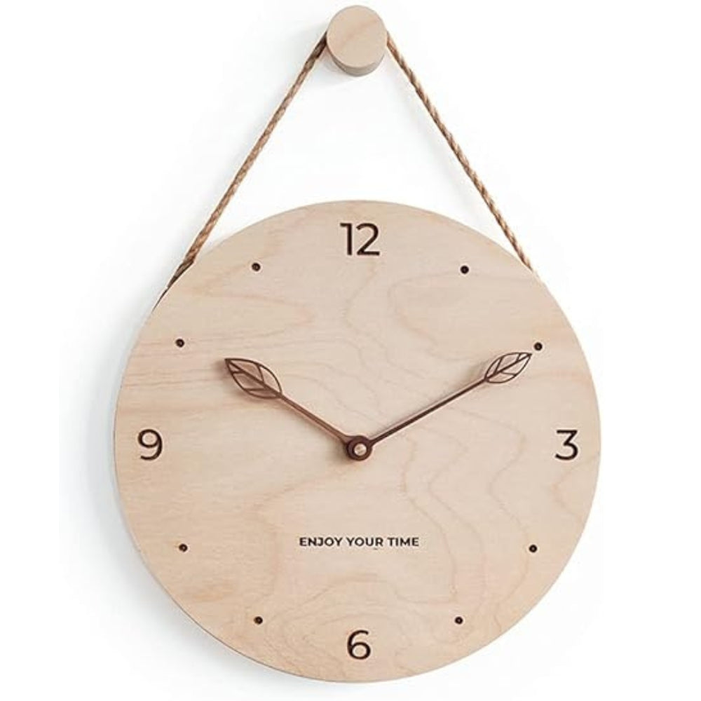 Minimalistische Seil Holz Wanduhr