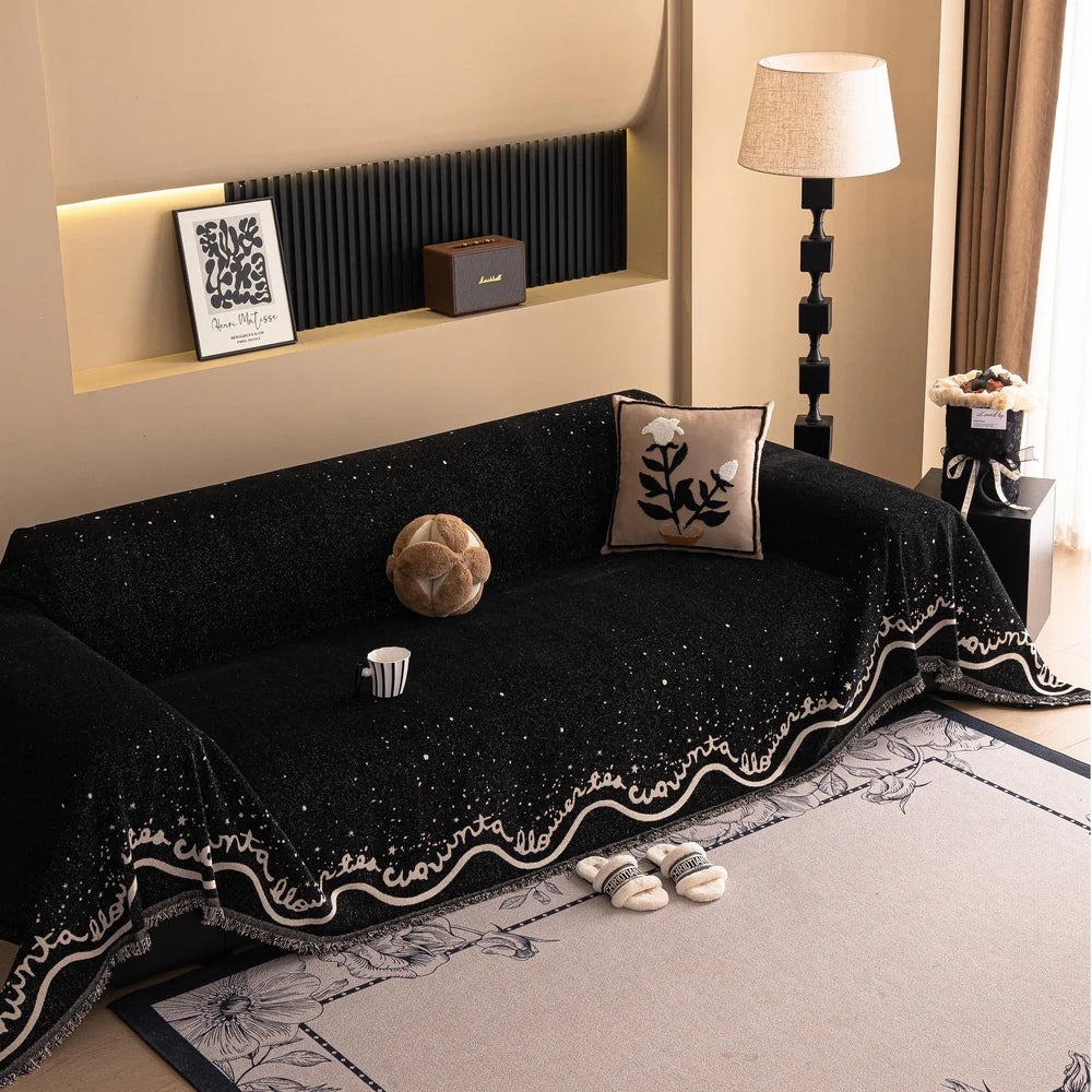 Kursive Glitzernde Chenille Sofabezug