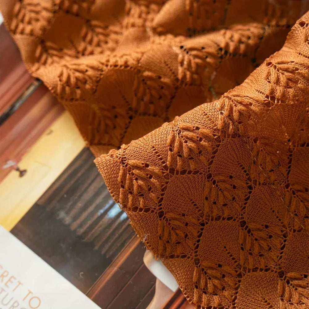 Amber Glow Boho Häkelvorhang