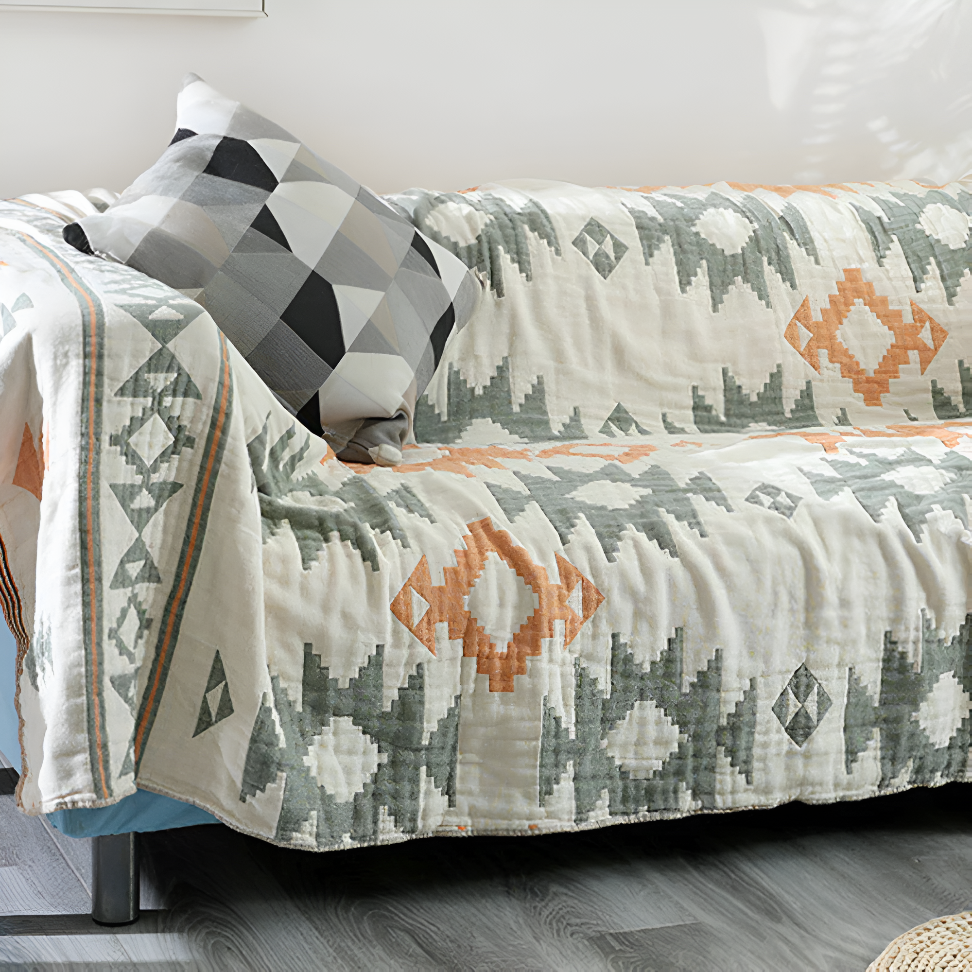 Umkehrbare geometrische Decke Sofaüberwurf