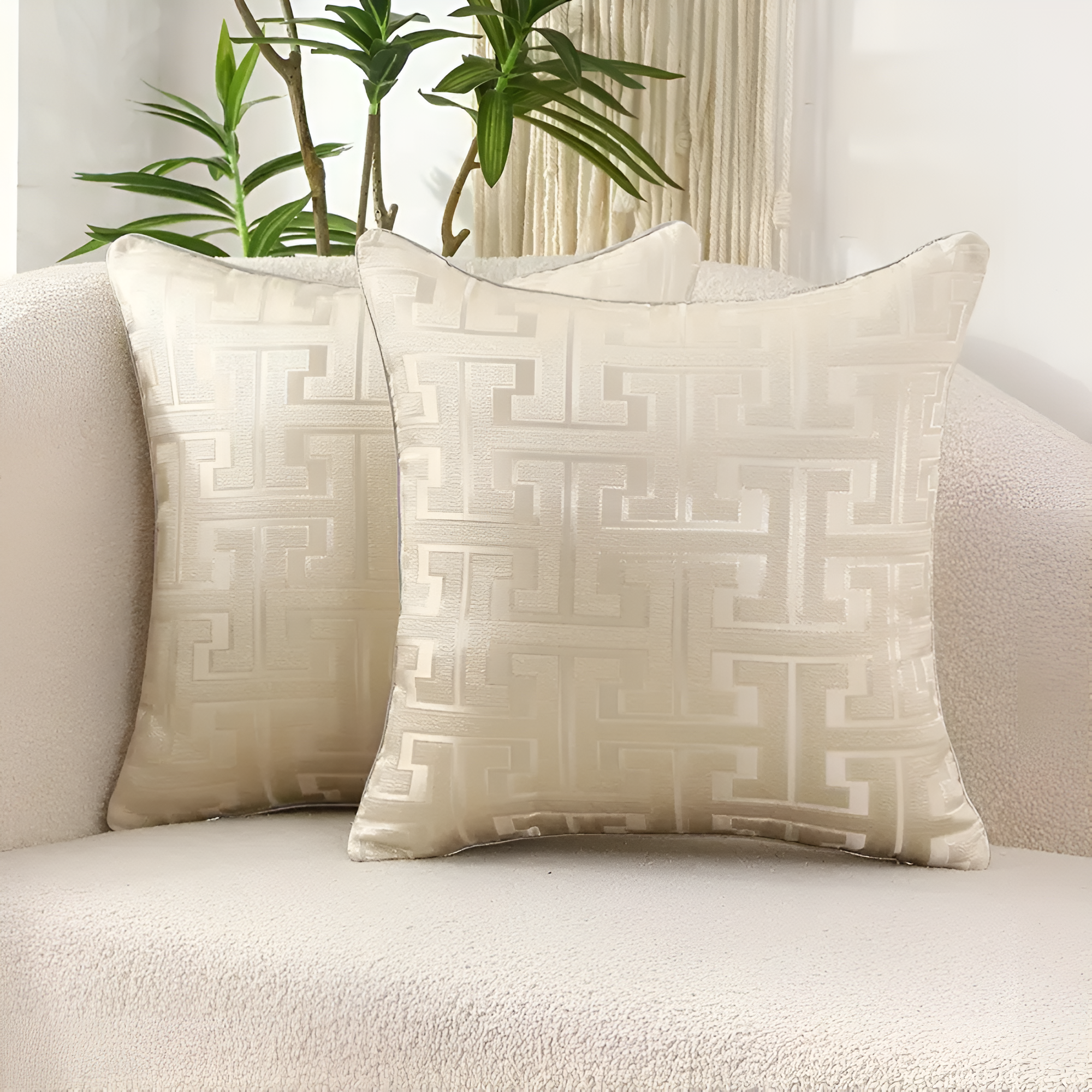 Geometrisches Jacquard Luxus Kissenbezug
