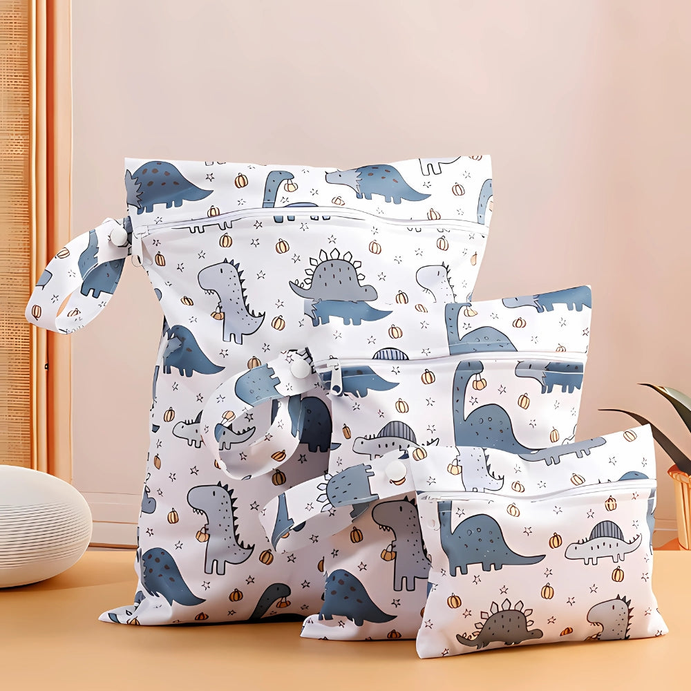 Baby Zoo Safari Druck Wiederverwendbare Nass-Trocken-Tasche | 3er Set
