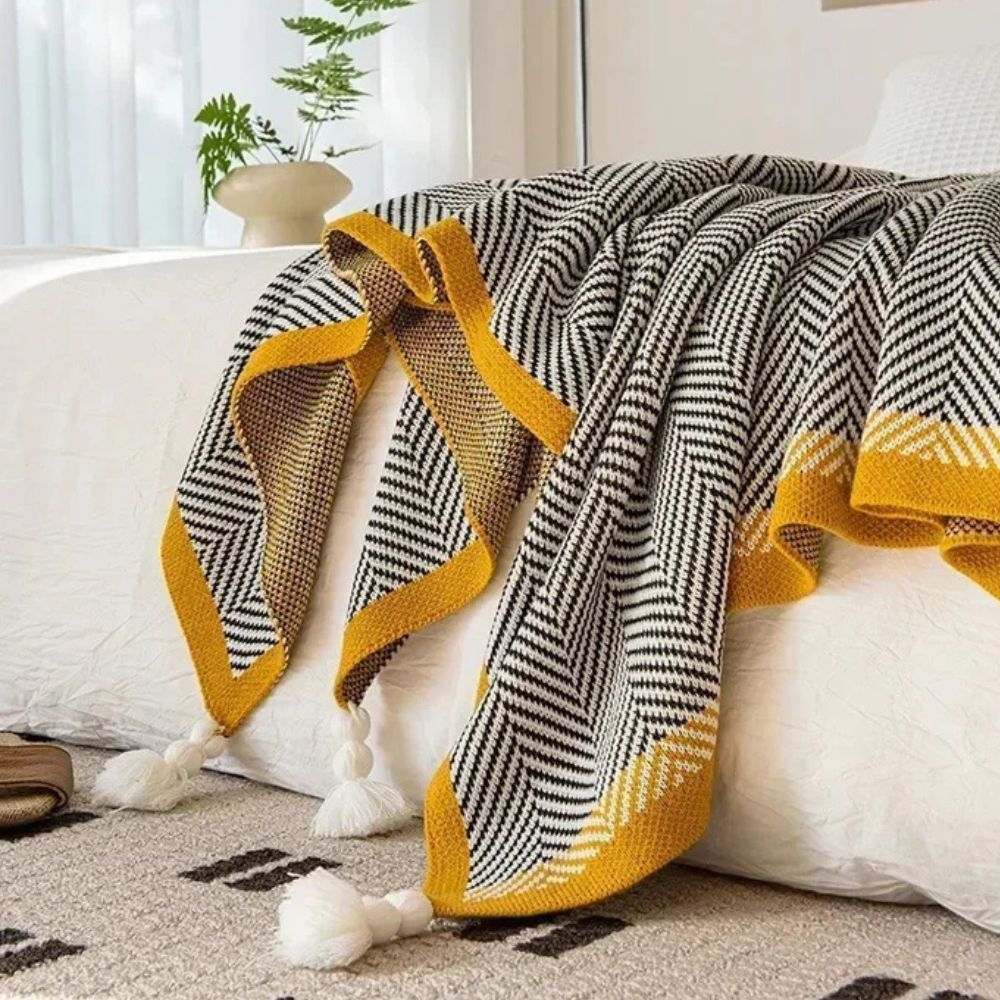 Goldene Chevron Luxusdecke