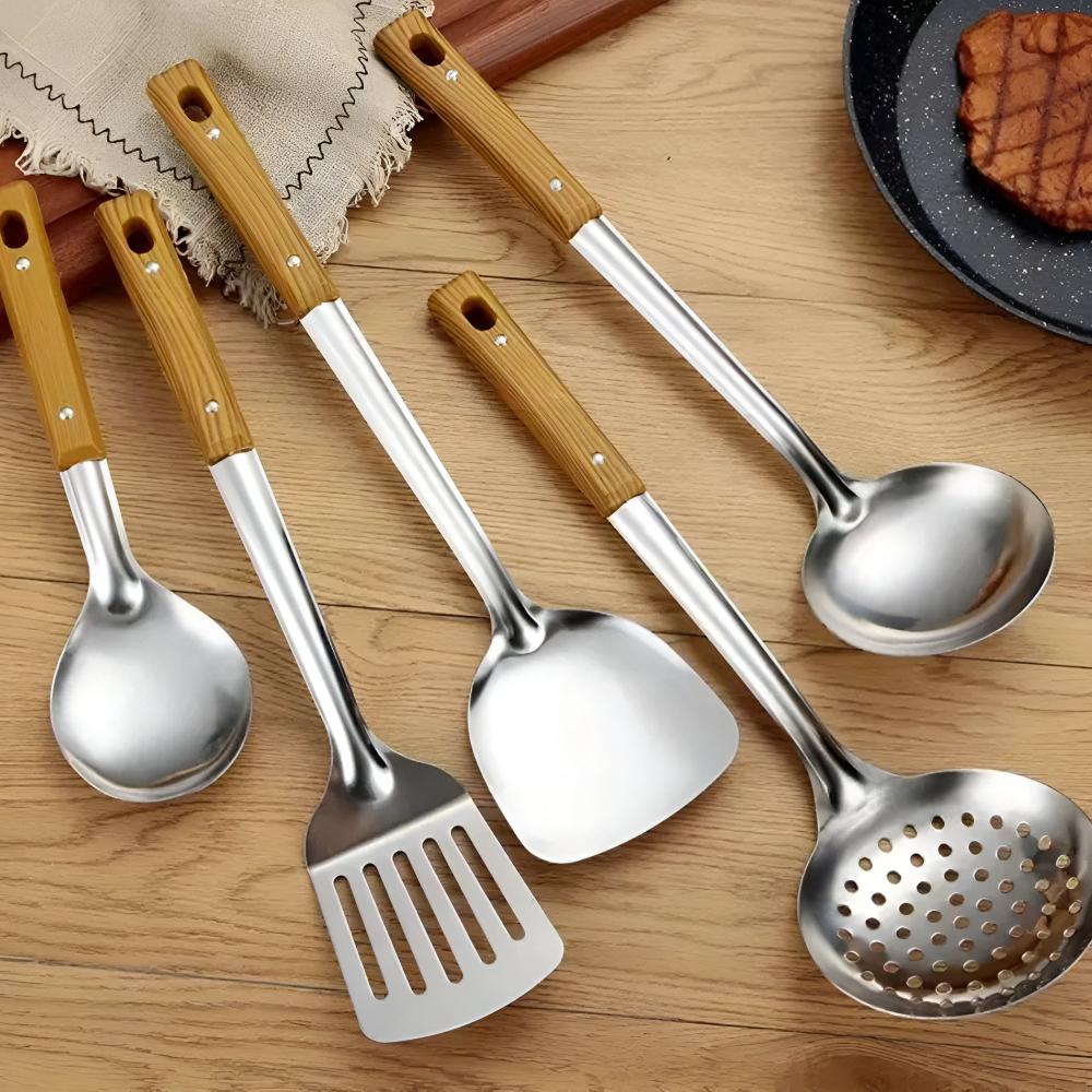 Holzgriff Edelstahl Küchenutensilien Set (5 Sets)